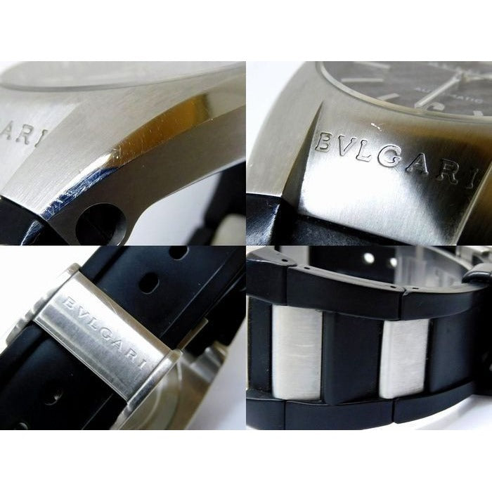 Bvlgari 2 Watch Ergon Date Stainless Steel Rubber Bracelet — view 3
