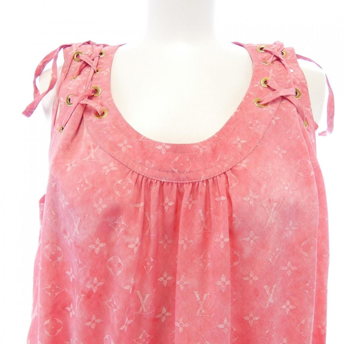 Louis Vuitton Monogram Cloud Sundress Dress Pink Sheer — view 5