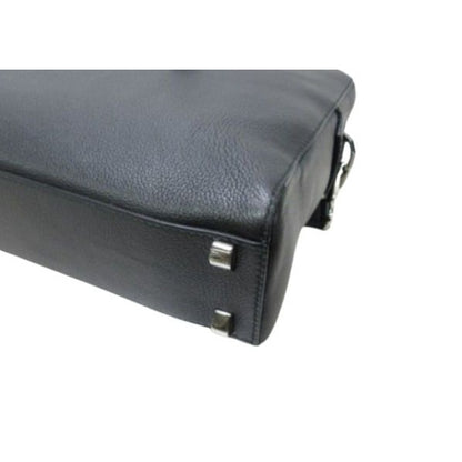 Bvlgari Briefcase Bvckle Business Bag Black Leather Men — view 5