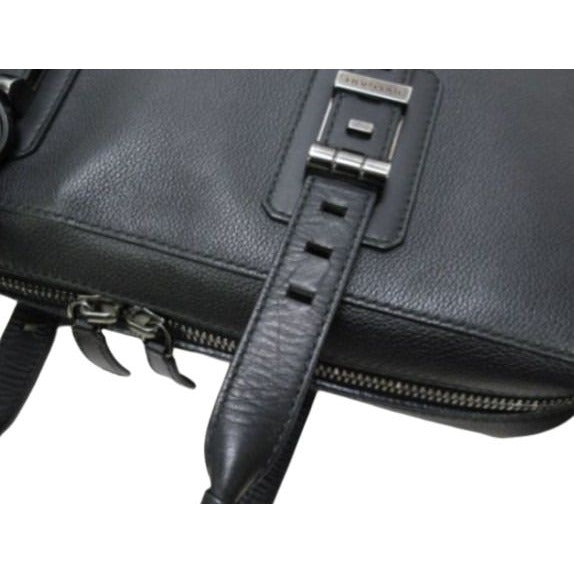 Bvlgari Briefcase Bvckle Business Bag Black Leather Men — view 7