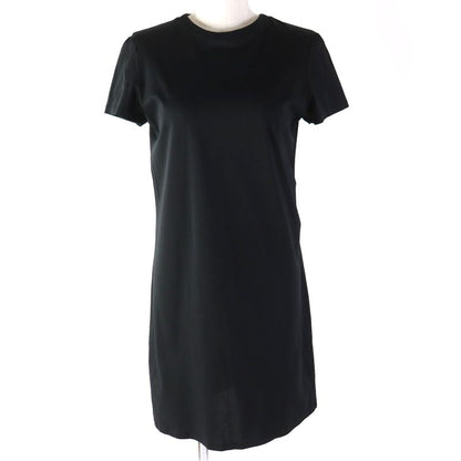 CHANEL P57567 100% Cotton Coco Mark Button Round Neck Short Sleeve Dress Mini