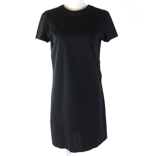 CHANEL P57567 100% Cotton Coco Mark Button Round Neck Short Sleeve Dress Mini