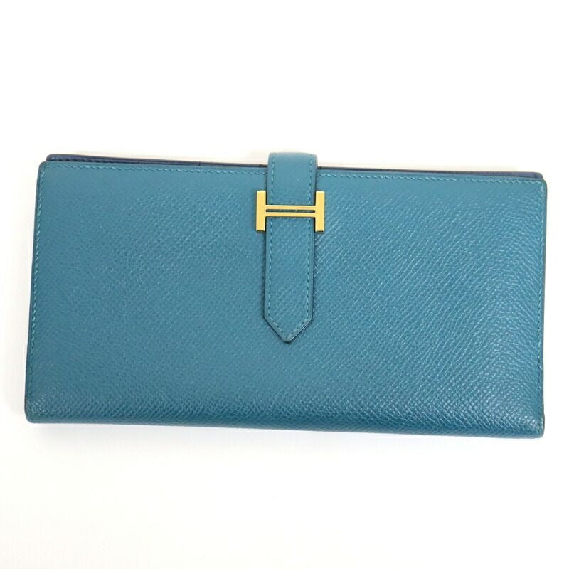 Hermes Bearn Souffle Verso Wallet Bicolor Veil Boss Folle Deep Blue Vale Bosphor