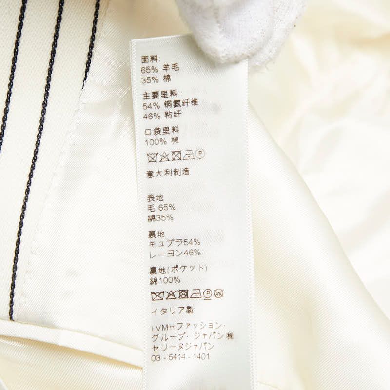 Celine Stripe 2B Tailored Jacket Bleather Size 48 2v376881c Off White Black