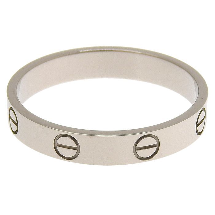 Cartier Mini Love Ring 18K White Gold 750 White Gold #59 Equivalent To #59 19