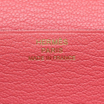 Hermes Long Wallet Bearn Souffle Chèvre Rose Lipstick Gold Hardware Bifold
