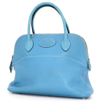 Hermes Bolide 31 Taurillon Clemence Blue Jean Handbag