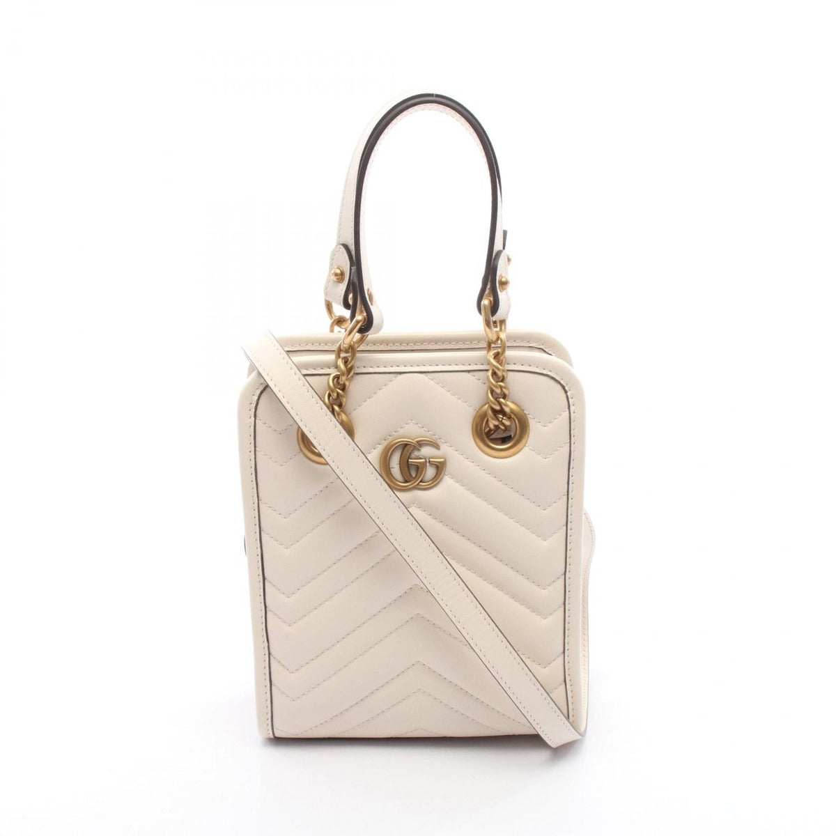 Gucci Chmmdebag GG Marmont Off White Leather Minibag Vinega