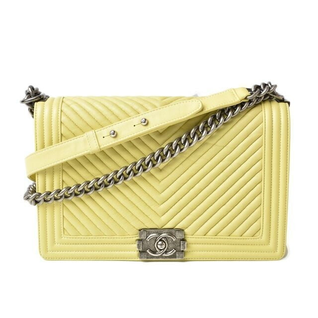 Chanel Chain Shoulder Bag Clutch 2-Way Boy Chablon Lambskin