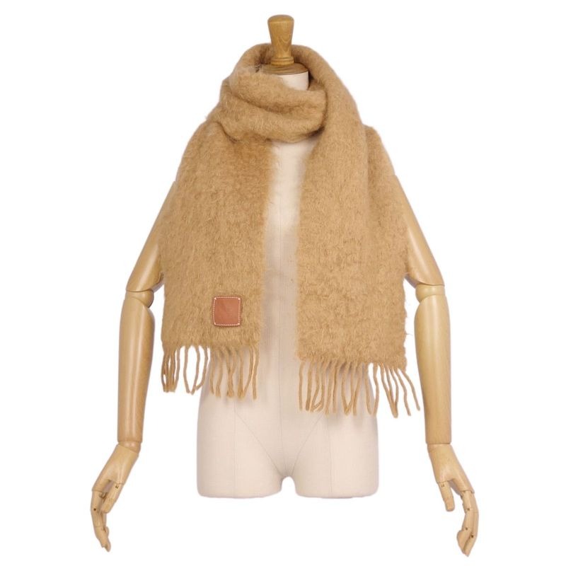 Loewe Scarf Shawl Fringe Mohair Wool Lady — view 4