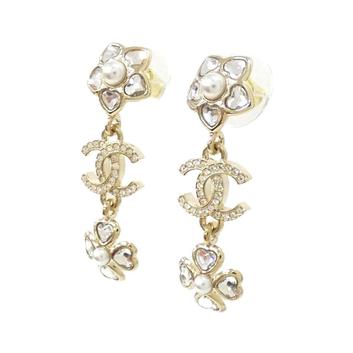 Chanel Earrings White Crystal — view 2