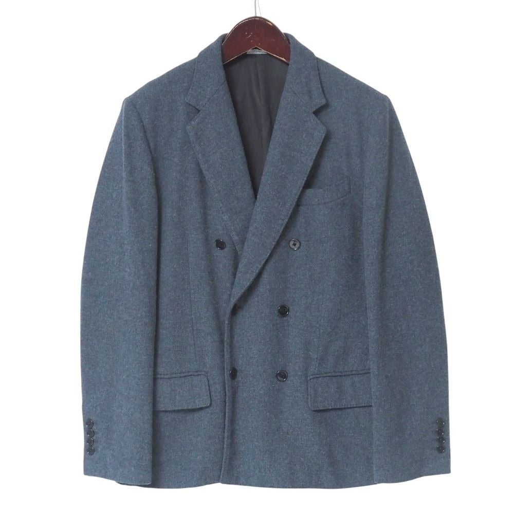 Dolce & Gabbana Tweed Jacket 48 Leather Double Navy