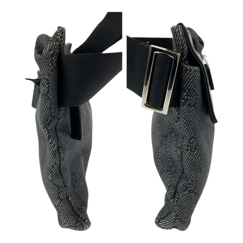 Gucci Black Silver Hardware GG Canvas 23566 Waist Bag Bum Bag Women 505371