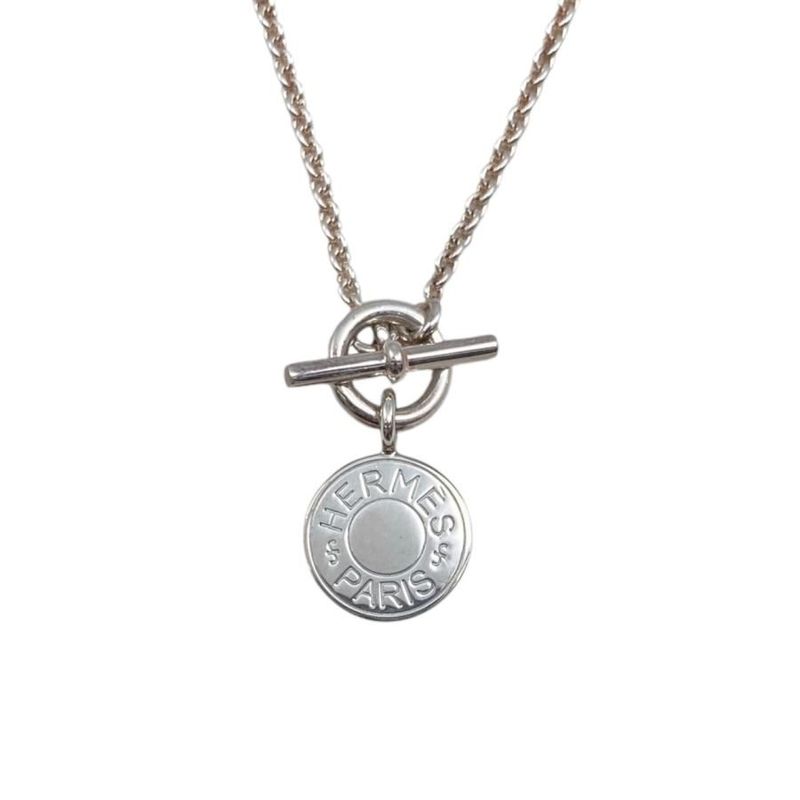 Hermes Necklace Amulet H Ex Libris Cloussel Serie Pendant Ag925 Silver Hermes