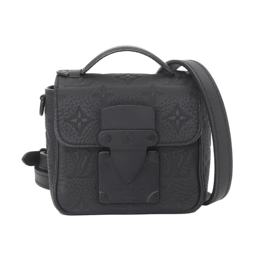 Louis Vuitton Monogram Taurillon Pico S Lock Shoulder Bag Leather Black