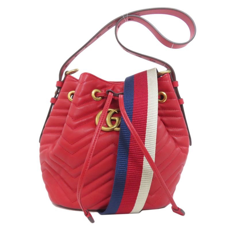 Gucci 476674 GG Marmont 2-way Handbag Calf Women