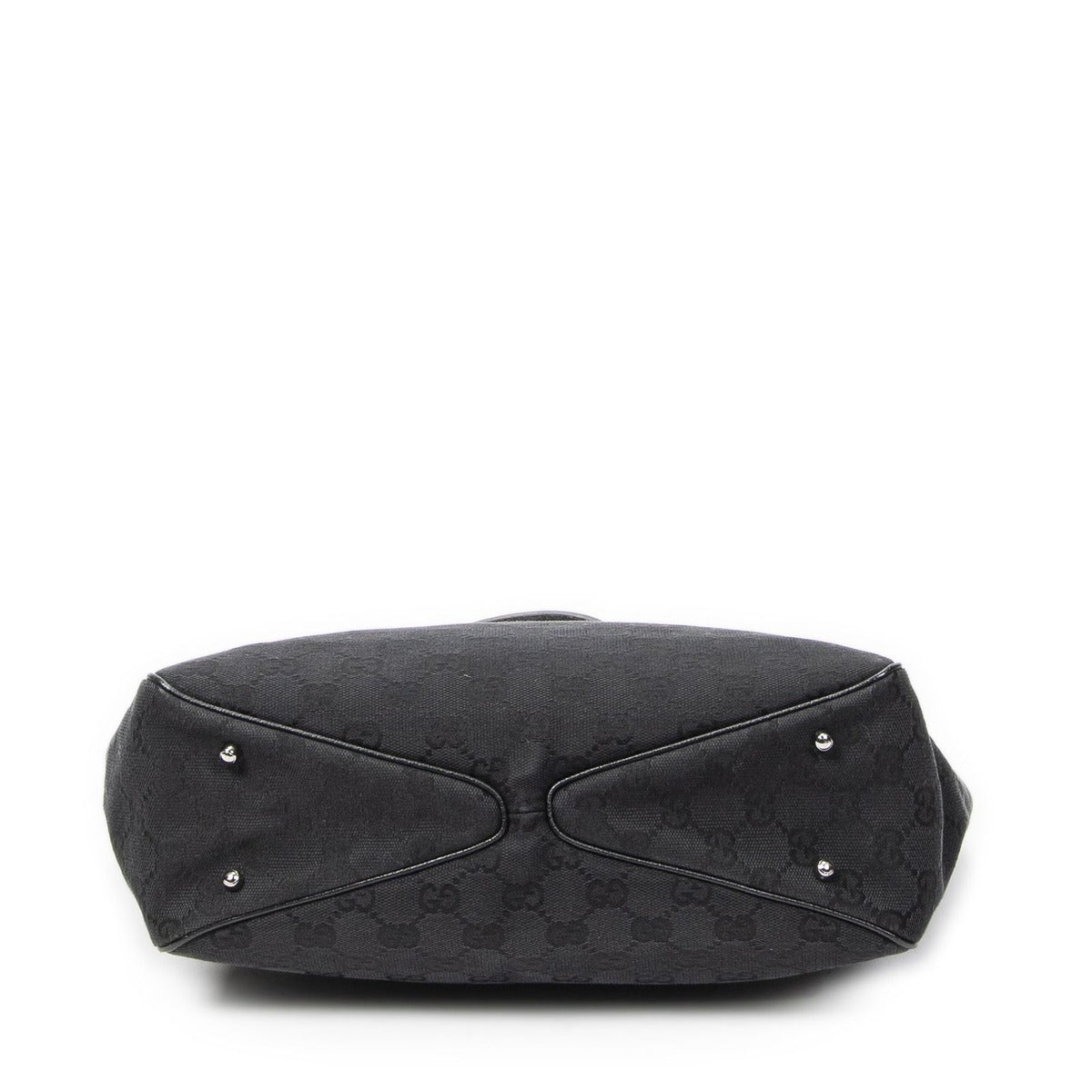 Gucci Small Shoulder Tote Black GG Canvas — view 6