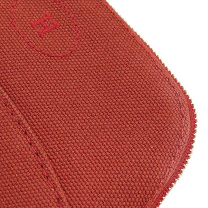 Hermes Pouch Bolide Pouch Mini Cotton Rouge Silver Hardware Red
