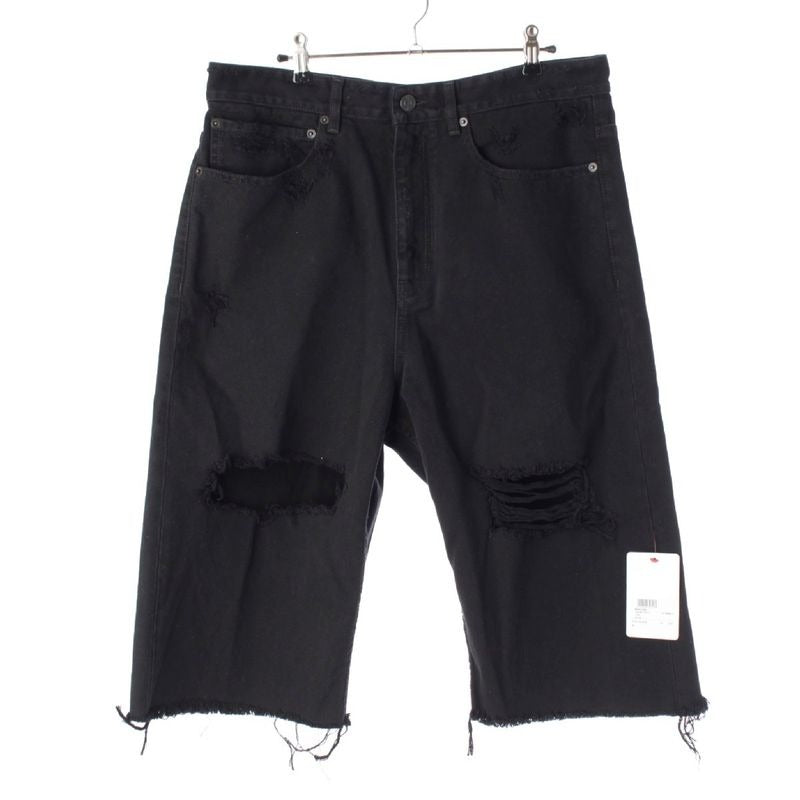 Balenciaga 22 SS Cotton Distressed Oversized Destroy Short Denim Pants Bottoms