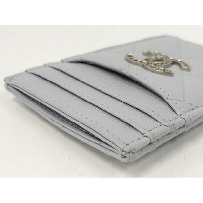 Chanel Card Case Coco Marc Caviar Leather Ice Blue Ap3835 — view 3