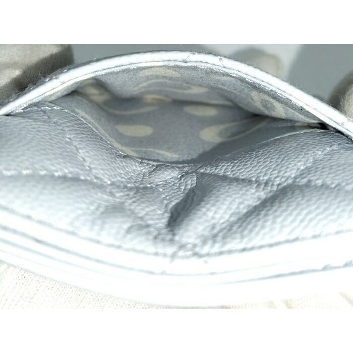 Chanel Card Case Coco Marc Caviar Leather Ice Blue Ap3835 — view 7
