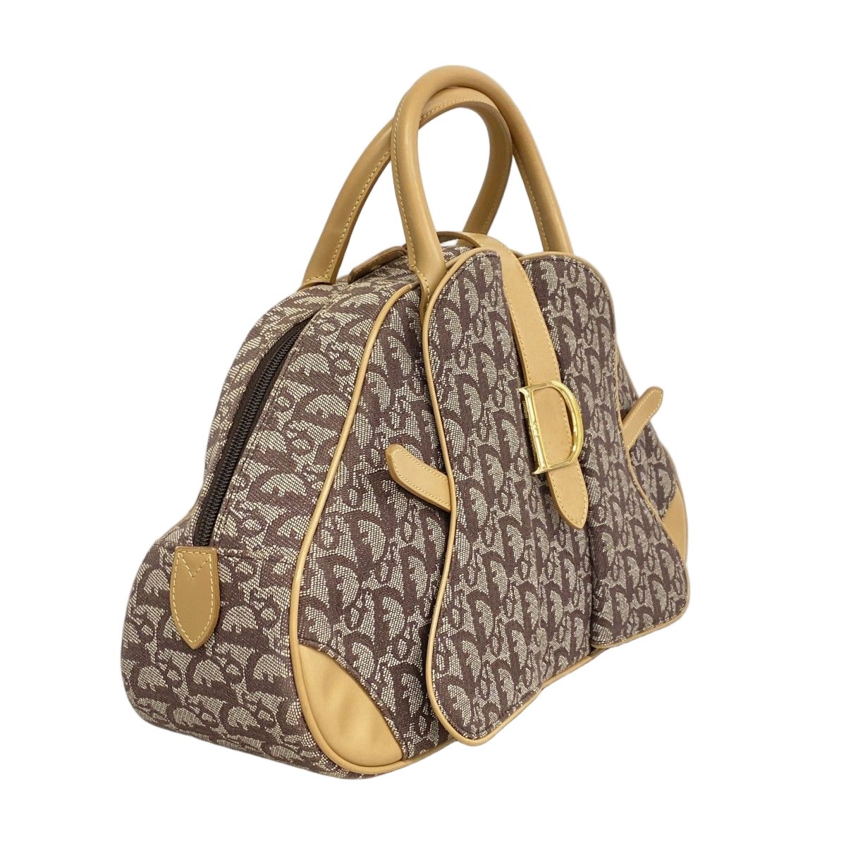 Dior Handbag Trotter Canvas Brown Gold — view 2