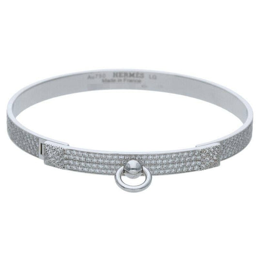Hermes Collier De Chien 18K Small Bracelet LG
