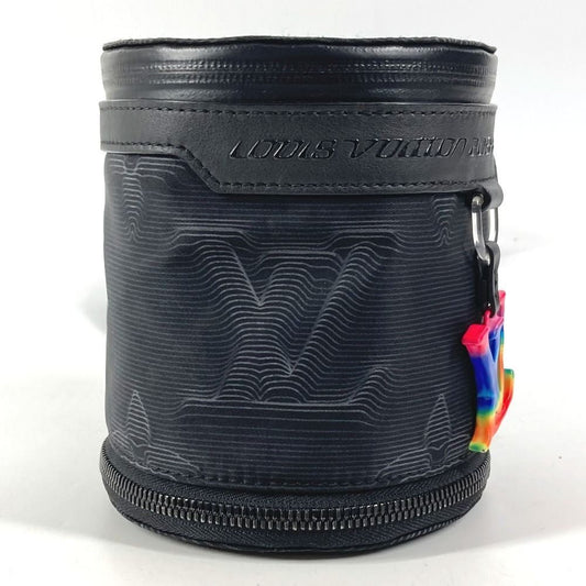 Louis Vuitton Shoulder Bag Expansion Double Polochon Leather Nylon Black