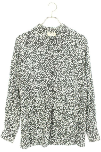 Celine 2c268900h Hawaiian Loose Leopard Print Long Sleeve Shirt Men's 38