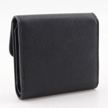 Dior Compact Wallet Calf Black Women's Trifold Wallet