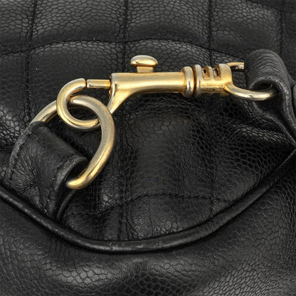 Chanel Matelasse Backpack Caviar Skin Black Gold Hardware Coco Circle
