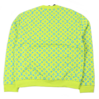 Louis Vuitton 2023 100% Cotton Monogram Print Allover Sweatshirt Lime Green L
