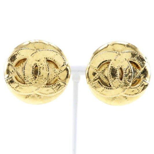 Chanel Matelasse Vintage Gold Plated 94P Ladies 30.2g Earrings