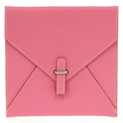 Hermes Pochette Bianca Leather Silver Hardware Pink Pouch 1083
