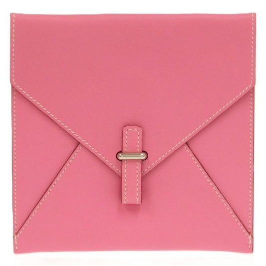 Hermes Pochette Bianca Leather Silver Hardware Pink Pouch 1083