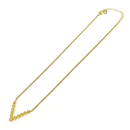Christian Dior GP Rhinestone V Motif Necklace Gold