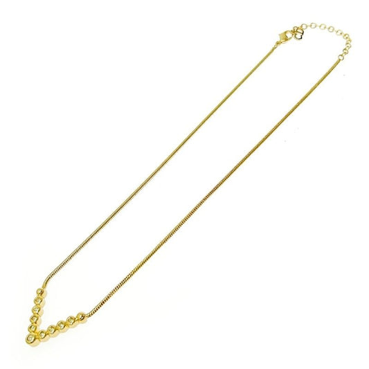 Christian Dior GP Rhinestone V Motif Necklace Gold