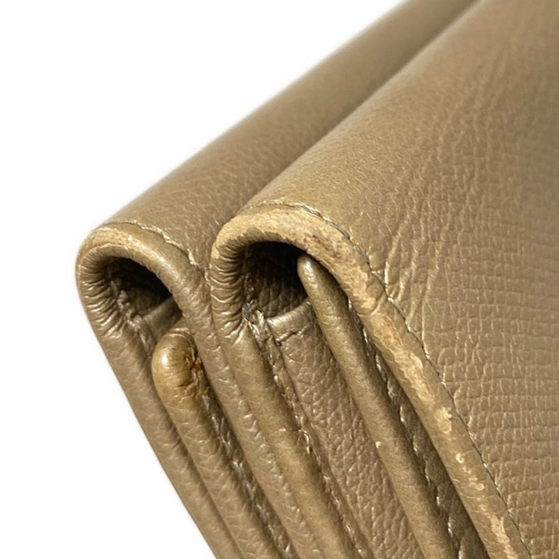 Chanel W Hook Wallet Coco Button Beige Silver Hardware