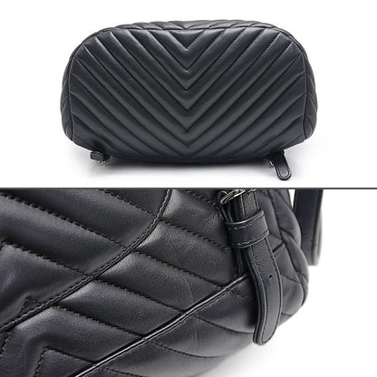 Chanel V-stitched Backpack Lambskin Chain Black