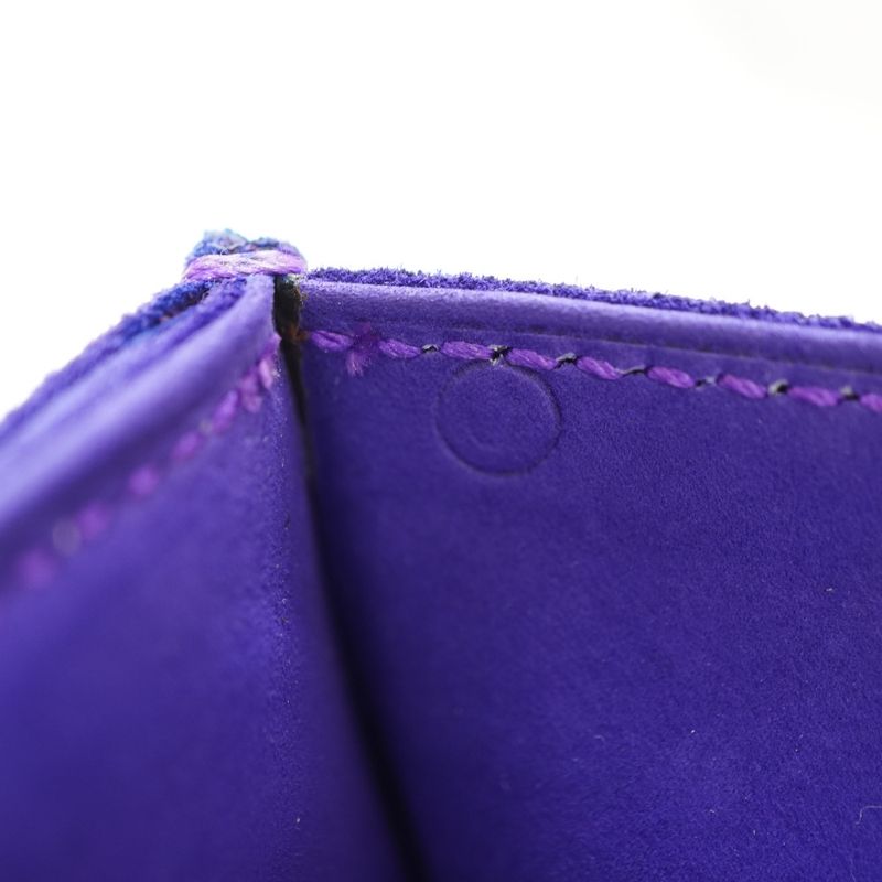 Hermes Vintage Dobris Shoulder Clutch Bag Purple 0S Engraved Suede 0058hermes