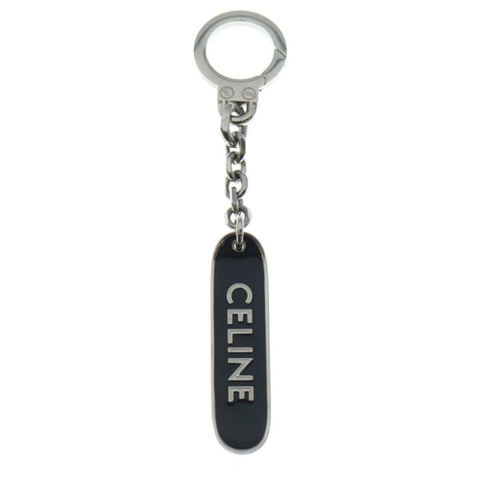 Celine Skateboard Bag Charm Key Ring Holder Black Silver
