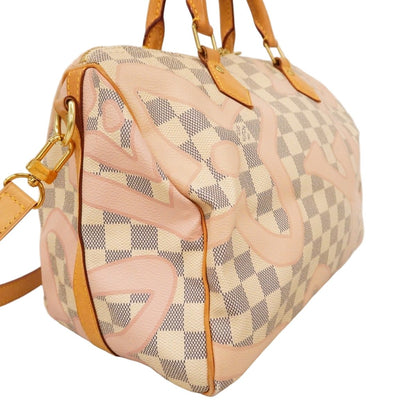 Louis Vuitton Handbag Damier Azur Tahiti Speedy Bandouliere 30 White Rosevalerin — view 2