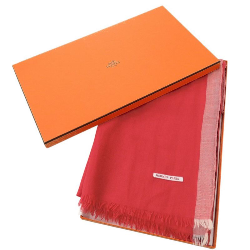 Hermes Cashmere Red Stole Red 0454 Hermes