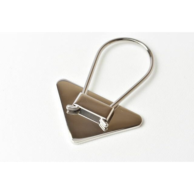 Prada Key Ring Holder Charm Triangle Cobalt Silver 1 Ps395 — view 2