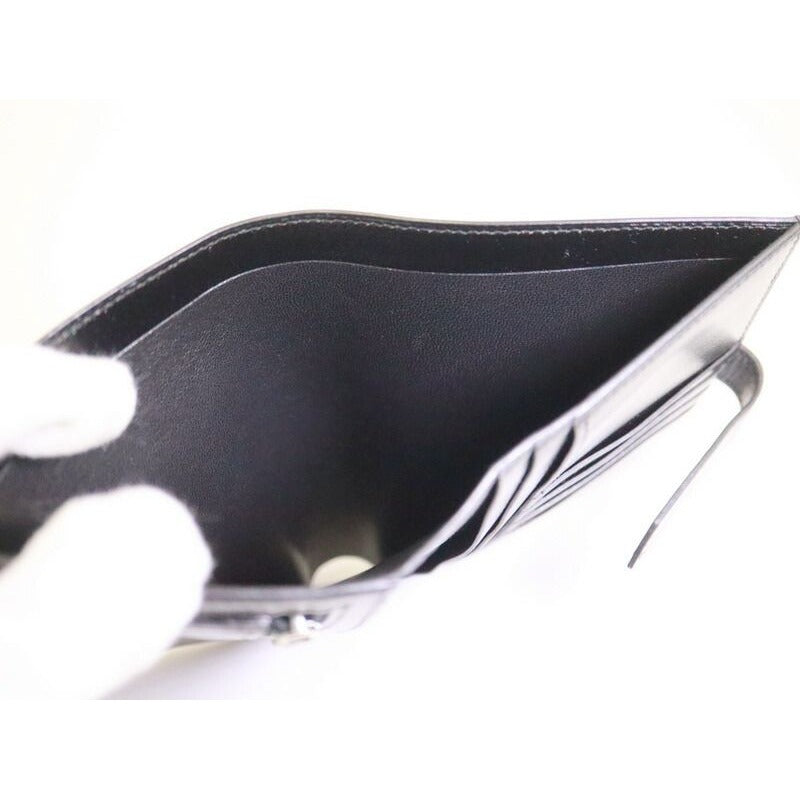 Hermes Bearn Compact Bifold Wallet Buffalo Gala Noir Black Silver — view 6