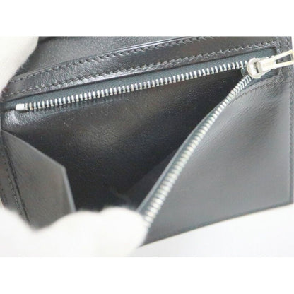 Hermes Bearn Compact Bifold Wallet Buffalo Gala Noir Black Silver — view 7