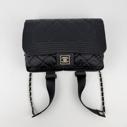 Chanel CC Logo Sports Line Backpack Black Nylon Vintage