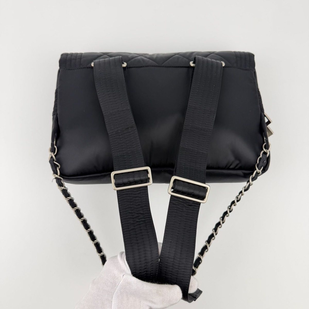 Chanel CC Logo Sports Line Backpack Black Nylon Vintage — view 12