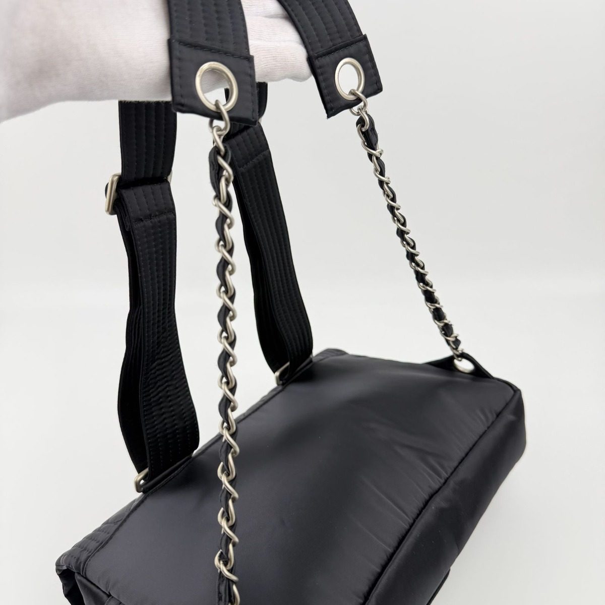 Chanel CC Logo Sports Line Backpack Black Nylon Vintage — view 13