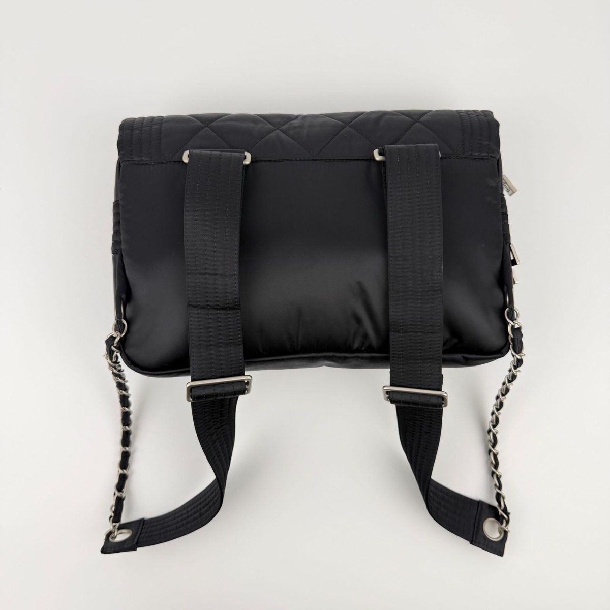 Chanel CC Logo Sports Line Backpack Black Nylon Vintage — view 2